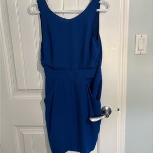 Wilfred Blue Sheath Mini Dress with Cutouts